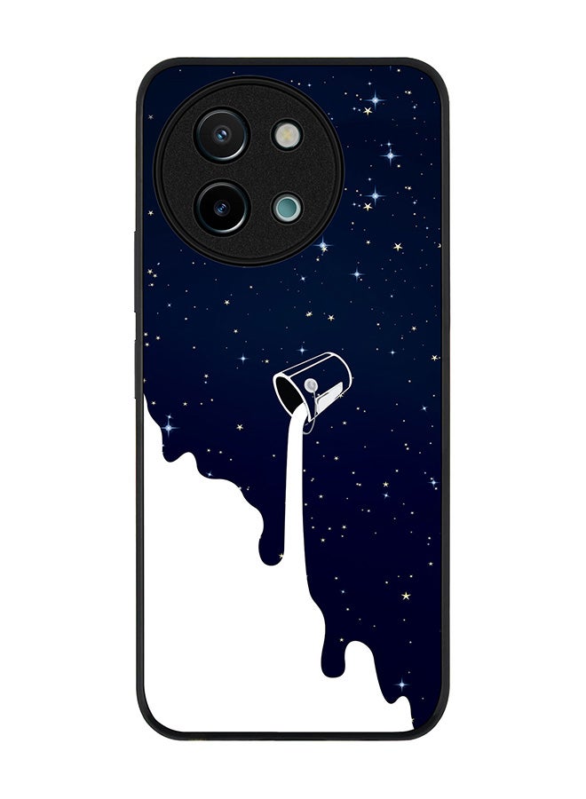 Stylizedd Rugged Black edge case for Vivo Y38 / Vivo Y58 / Vivo Y200i /Vivo T3x, Slim fit Soft Case Flexible Anti Drop TPU Gel Thin Cover -  Milky Way - Image 1