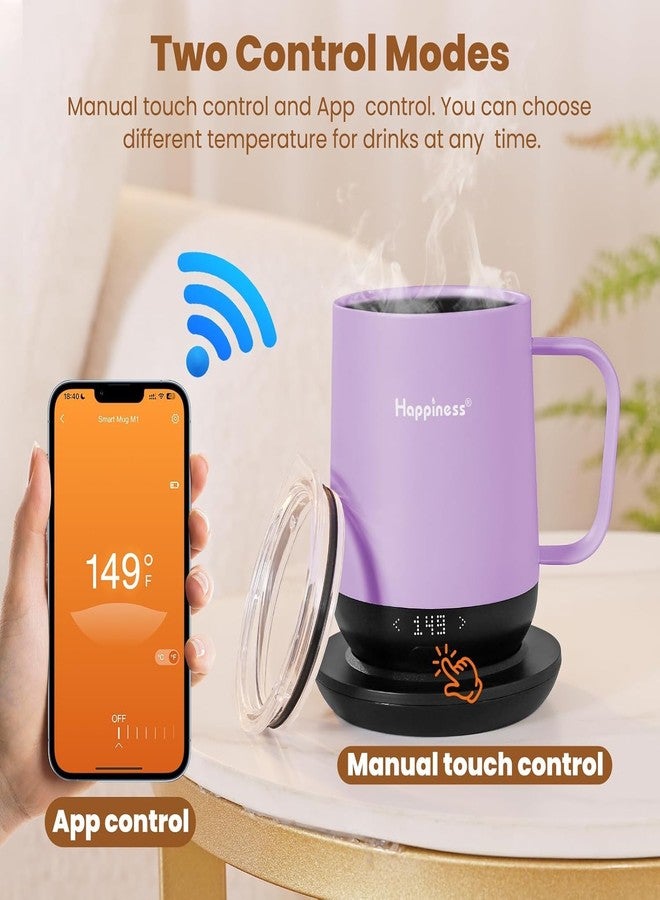 Happiness Smart Heated Coffee Mug,12oz Rechargeable Electric Self Heating Temperature Control Coffee Cup,Gifts for Mom Dad Grandma Wife - Image 5