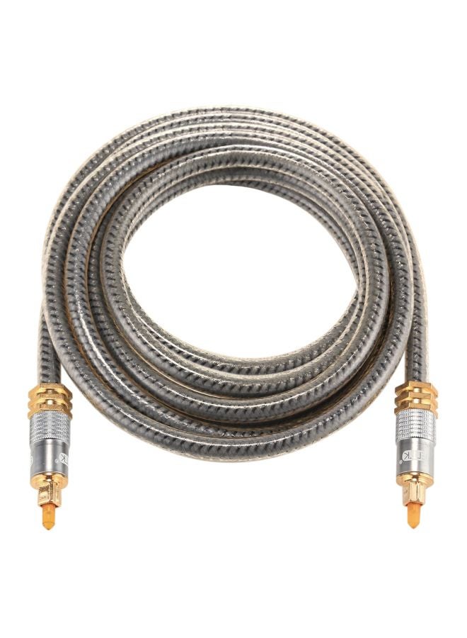 Gold Plated Metal Head Optical Audio Cable Grey - Image 1
