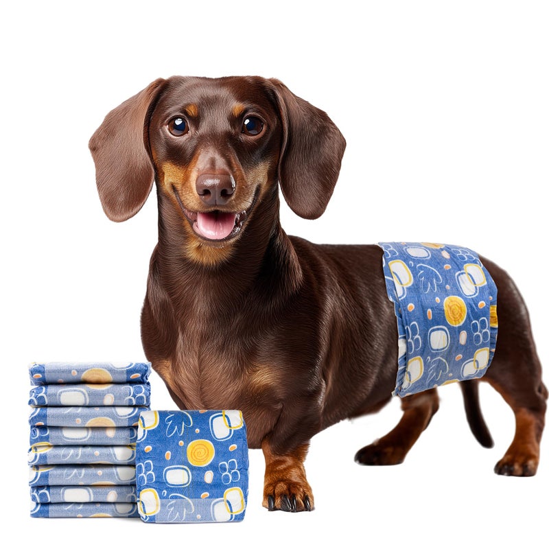 MICOOYO Male Dog Diapers, Disposable Male Dog Wraps with Wetness Indicator, Super Absorbent | Leak Proof Doggie Diapers for Incontinence, Marking, Puppy Training, S, 12-19-inch Waist, 20 Counts - Image 1