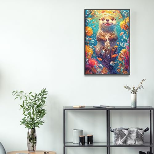 SECOGM Fantasy Otter Puzzles for Adults 1000 Pieces Jigsaw Puzzles 1000 Pieces for Adults Fun Puzzles with Letters On Back Challenging Game Toys Family Decoration Puzzle 19 27in - Image 5