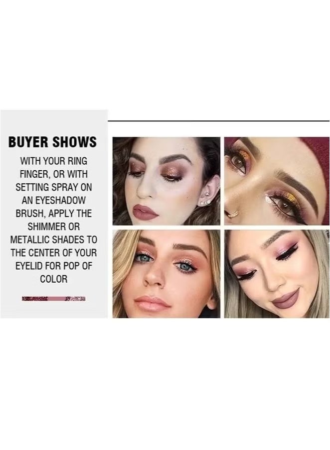 LANGMANNI 9 Color Pink Nude Light Warm Color Eyeshadow Palette Makeup, Glitter Matte Natural Neutral Colorful Eyeshadow Waterproof Long Lasting Natural Mixing Pigment Makeup - Image 2