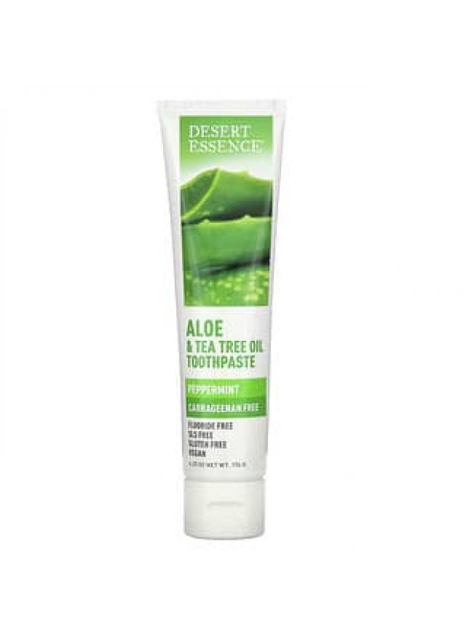Desert Essence Desert Essence, Aloe & Tea Tree Oil Toothpaste, Peppermint, 6.25 oz (176 g) 
