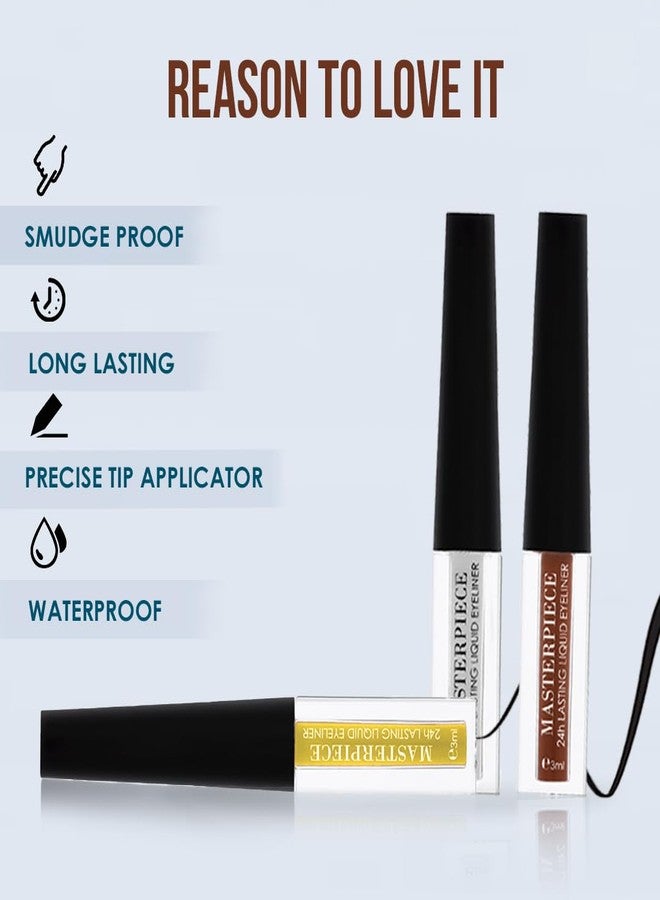 Million Colors Masterpiece Liquid Eyeliner | Matte Waterproof Color Eyeliner | Quick Dry Smudge Proof | Long Lasting Eye Makeup | Jet Black | 3 ml - Image 4