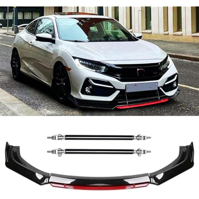 DREAMIZER Front Bumper Lip Splitter Spoiler + Strut Rods Compatible with Dodge Charger SRT Challenger - Image 1