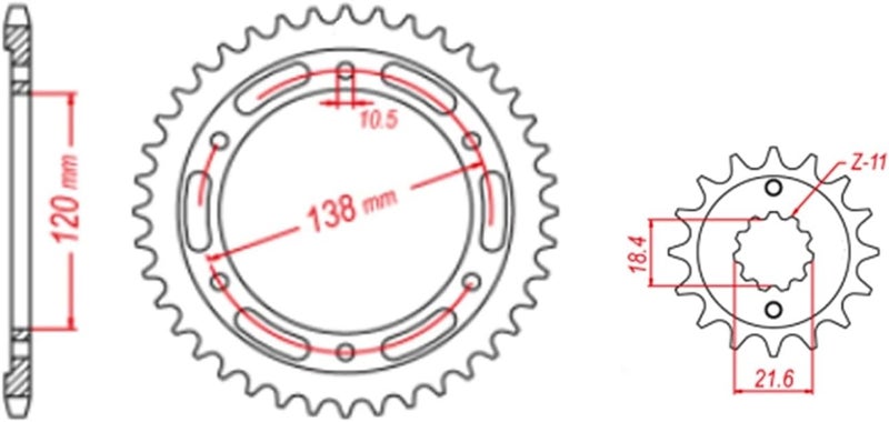 QASULER 520 13T Front Rear Sprocket Gear - Image 2