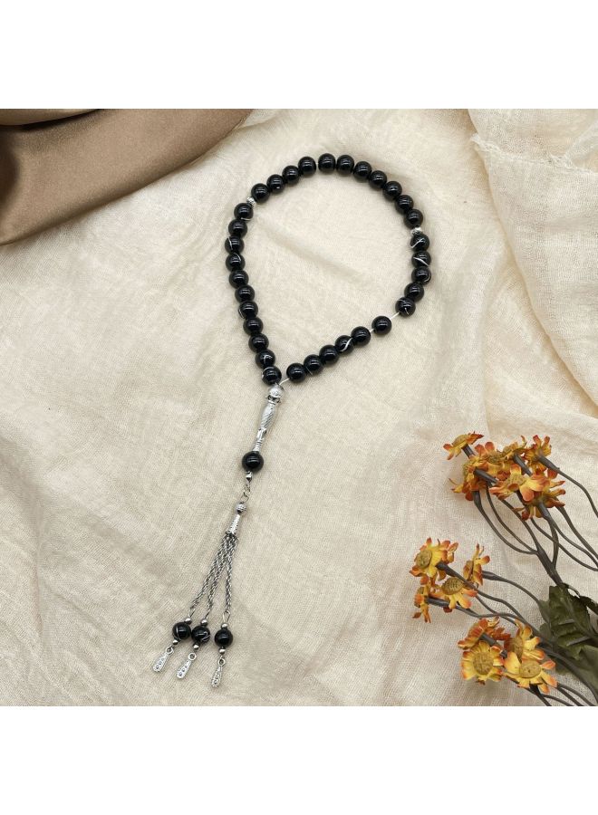 YIXIA New 10mm 33 Beads Large Flower Bead Drop Tassel Glass Muslim Daily Prayer Beads Middle Eastern - Image 1