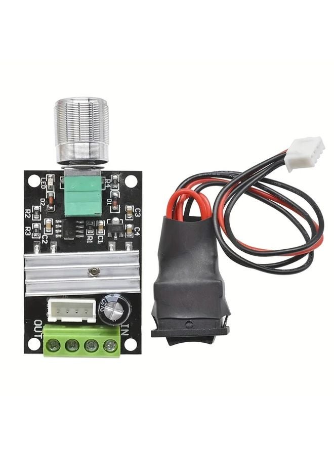 PWM DC Motor Regulator 6V 28V 3A Speed Controller With Start Stop Switch - Image 2