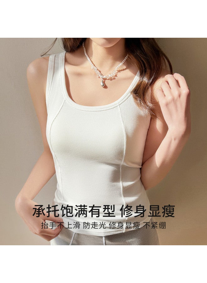 MIIOW Women'S Camisole With Built-In Bra, Wide Strap Tank Top For Layering Or Outer Wear - Image 4