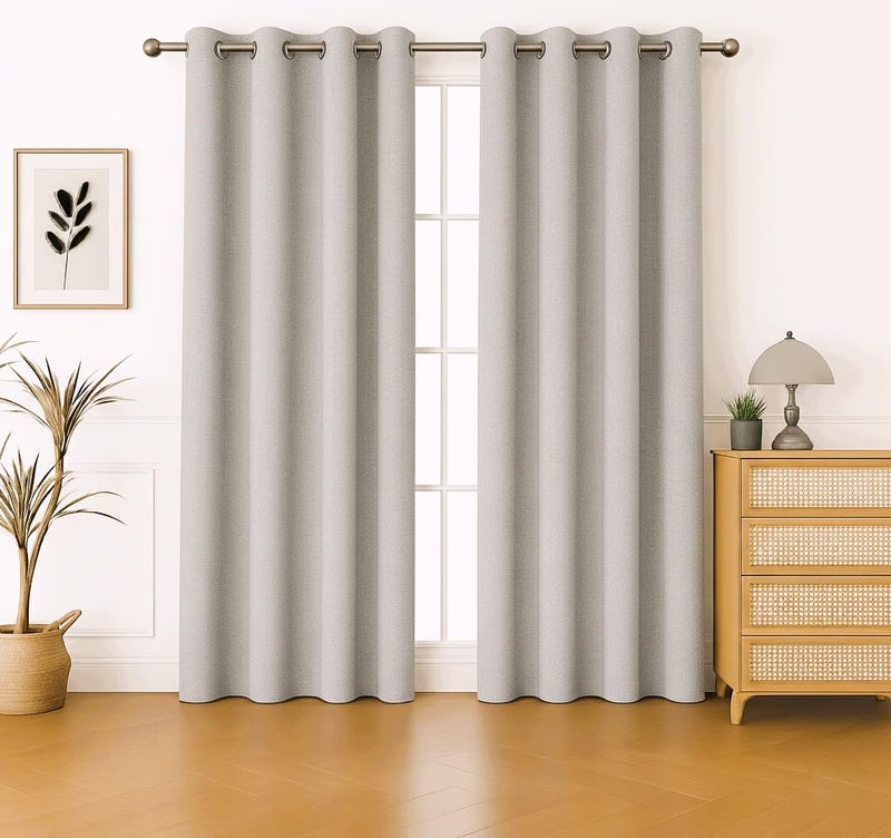 Amali Blackout Plain Curtains 274 cm x 127 cm - 2 Panels, 100% Polyester, Grommet Top, Thermal Insulated, Noise Reducing, Light Blocking - Image 1