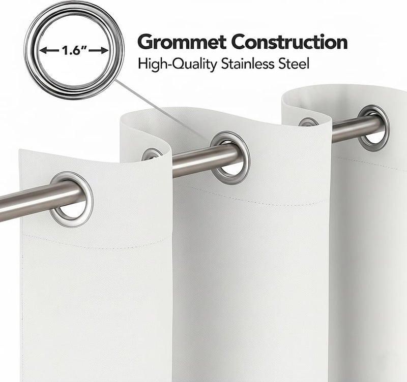 Amali Blackout Plain Curtains 274 cm x 127 cm - 2 Panels, 100% Polyester, Grommet Top, Thermal Insulated, Noise Reducing, Light Blocking - Image 3