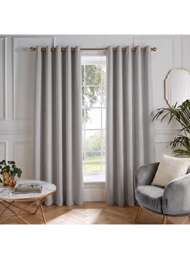 Amali Blackout Plain Curtains 274 cm x 127 cm - 2 Panels, 100% Polyester, Grommet Top, Thermal Insulated, Noise Reducing, Light Blocking - Image 1