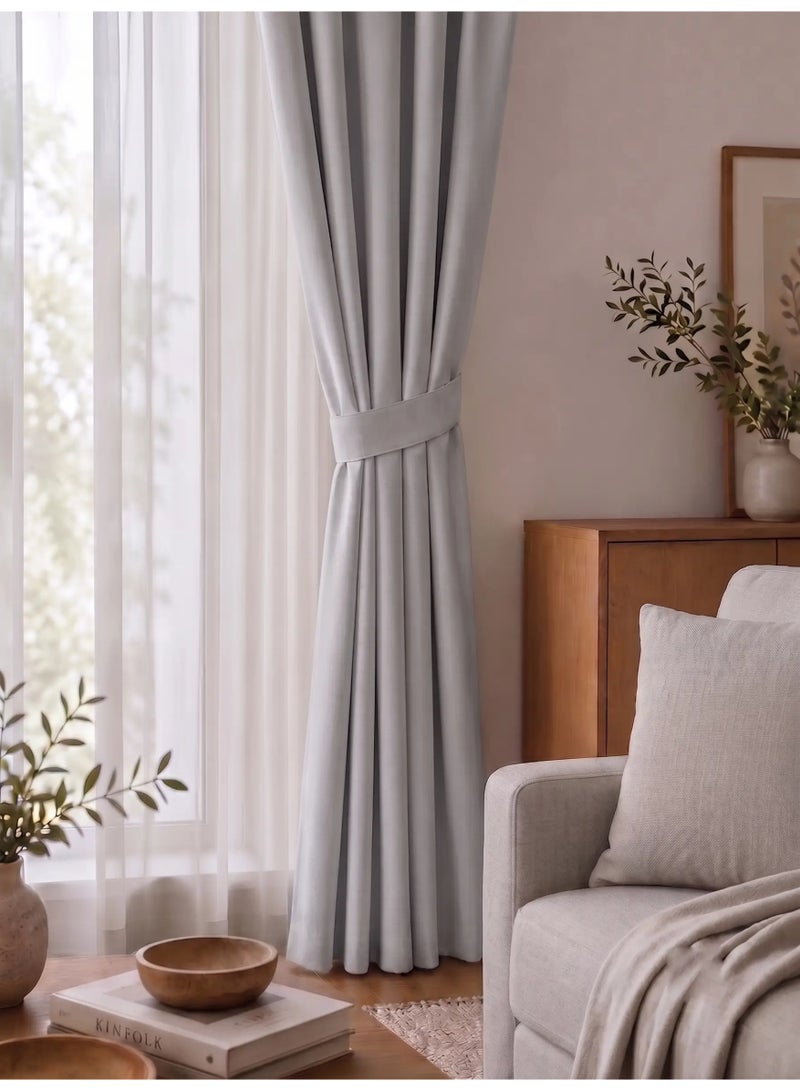 Amali Blackout Plain Curtains 274 cm x 127 cm - 2 Panels, 100% Polyester, Grommet Top, Thermal Insulated, Noise Reducing, Light Blocking - Image 2