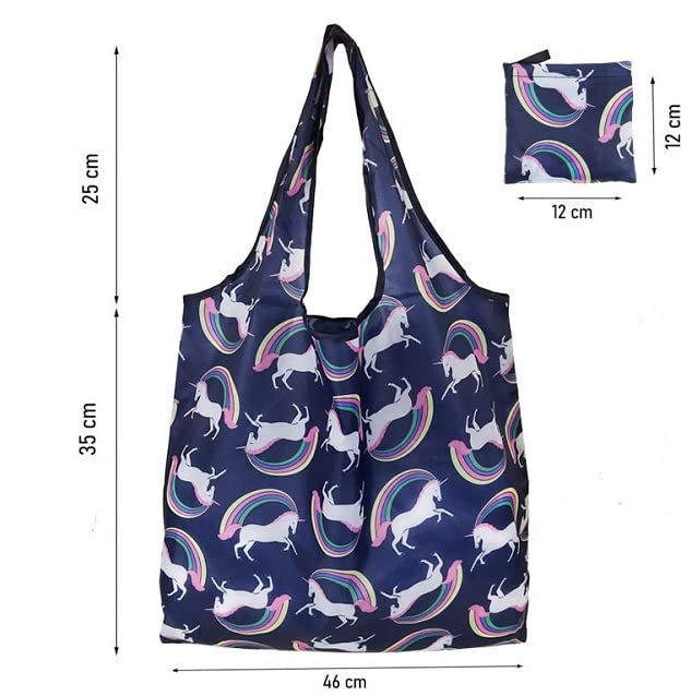 Elios Designer Pattern Reusable and Foldable Shopping Bag/Tote Hand Bag/Travel Bag/Grocery Bag | Heavy Duty, Eco Friendly | Compact, Lightweight and Convenient (Pack of 2 (E)) - Image 2