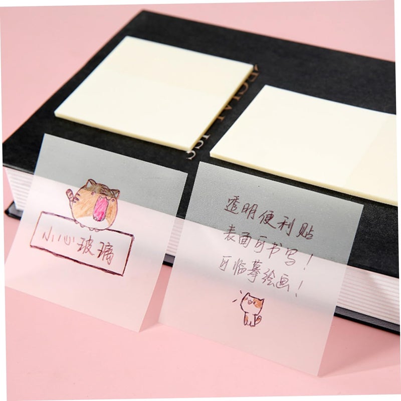 10Pcs Transparent Self Stick Memo Pads Clear See Through Design for Book Annotation - Image 5