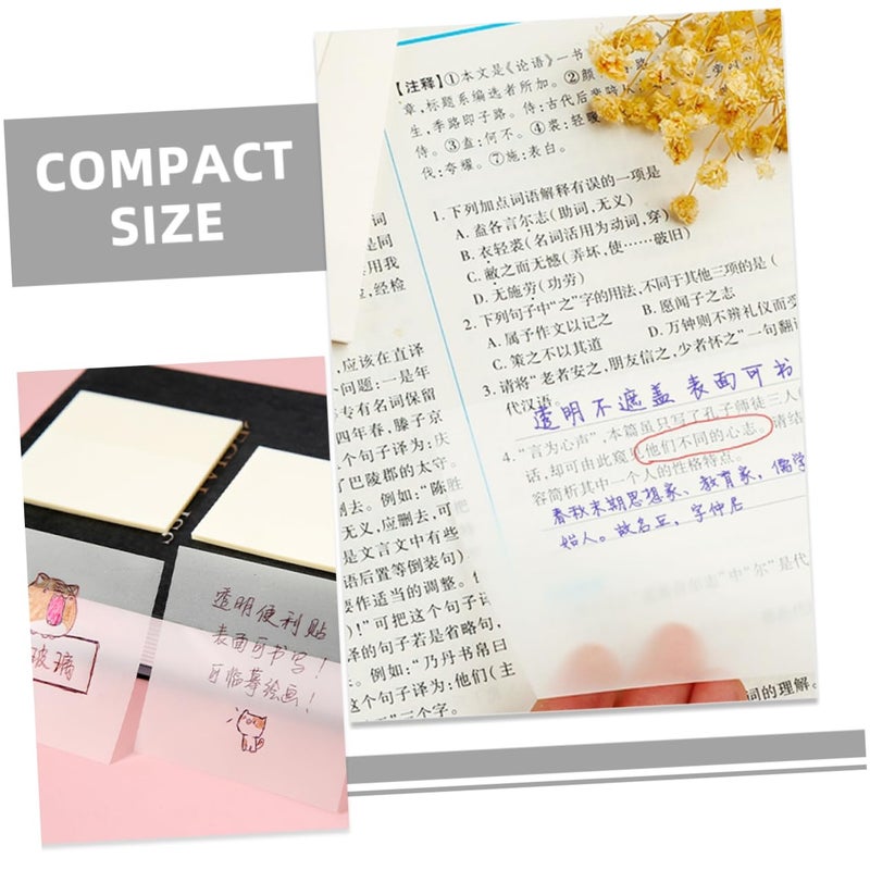 10Pcs Transparent Self Stick Memo Pads Clear See Through Design for Book Annotation - Image 4