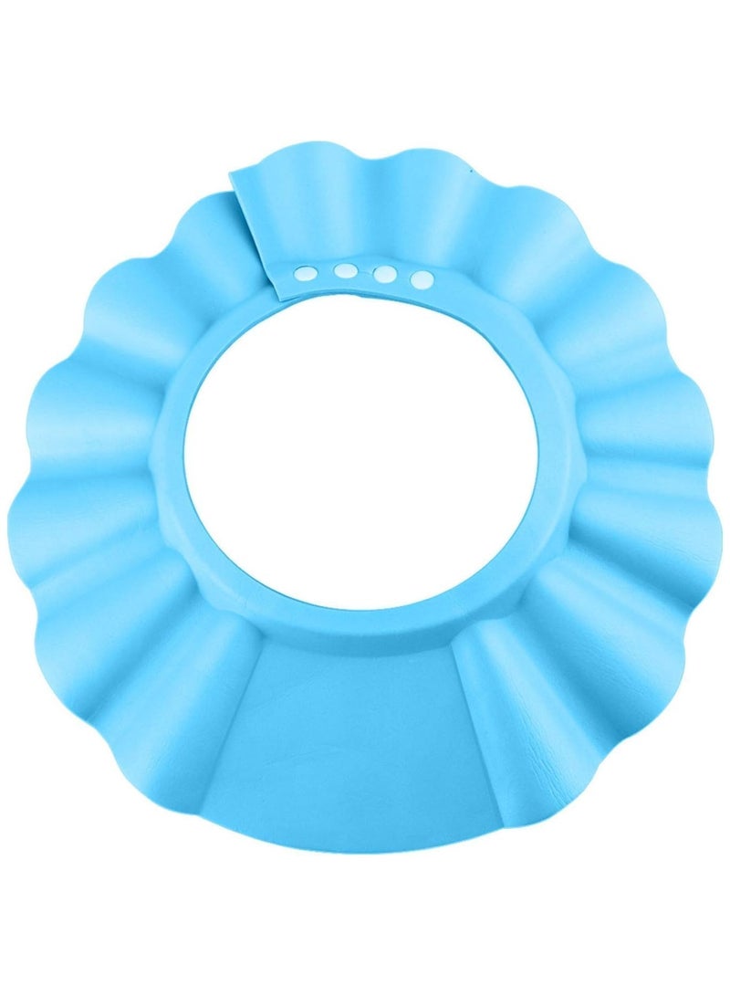 بلان A غطاء رأس للأطفال لحماية العينين من الشامبو، قبعة قابلة للتعديل للحماية من الشامبو أثناء الاستحمام وغسل الرأس، قبعة واقية عند الاستحمام لسلامة الأطفال في الحمام (ازرق) - Image 1