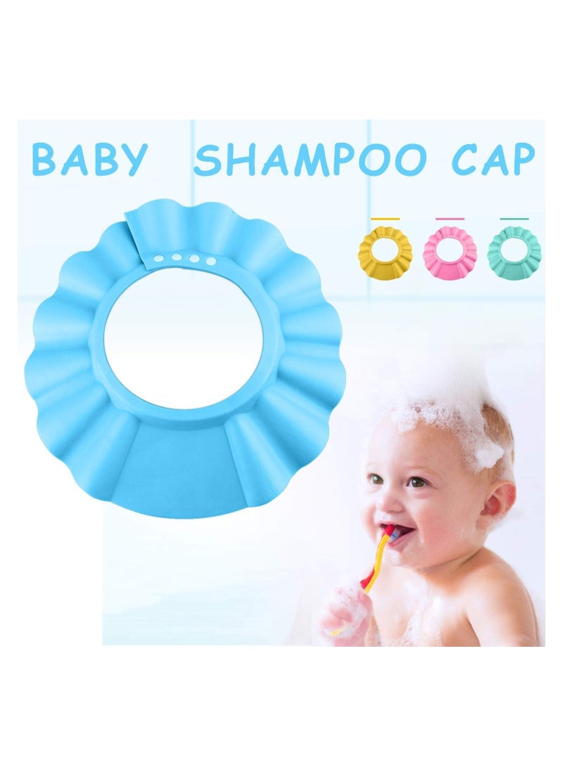 بلان A غطاء رأس للأطفال لحماية العينين من الشامبو، قبعة قابلة للتعديل للحماية من الشامبو أثناء الاستحمام وغسل الرأس، قبعة واقية عند الاستحمام لسلامة الأطفال في الحمام (ازرق) - Image 3