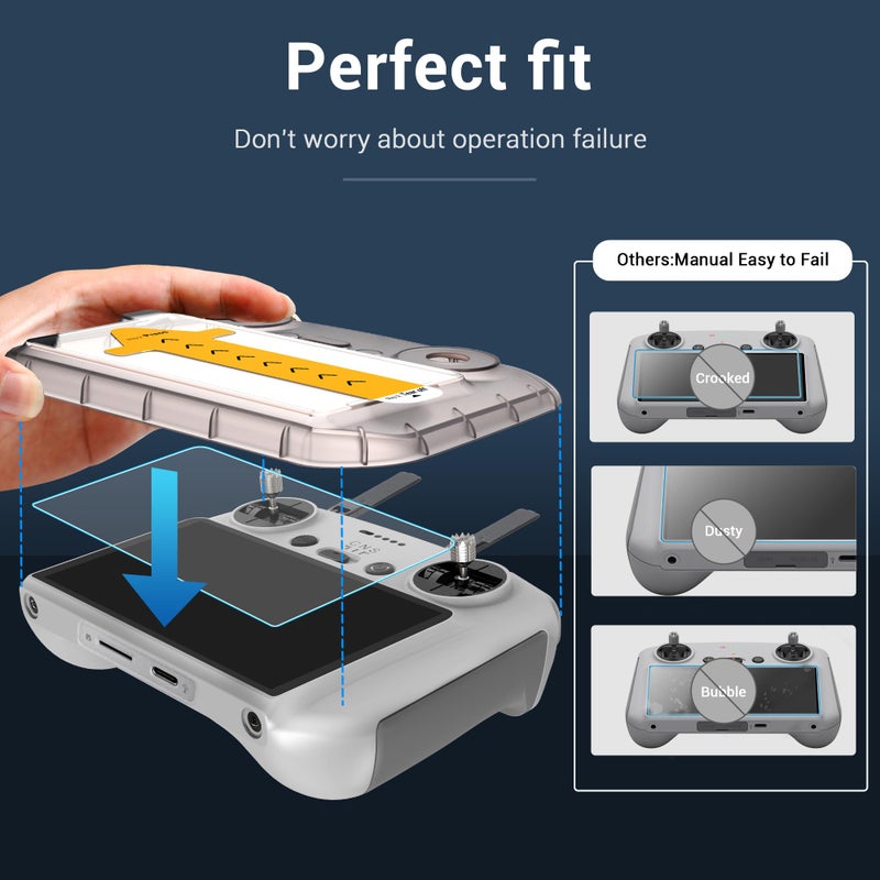 CYNOVA DJI RC2 Screen Protector with Auto Alignment Kit, DJI RC Controller HD Tempered Glass Screen Protector Film For Mini 5 Pro/Flip/Mini 3 / Mini 3 Pro/Air 3 Accessories - Image 2