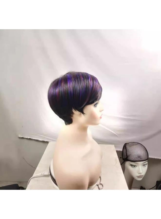 Bluejw New Wig Wig European And American Wig Women's Short Straight Hair Color-picking Mechanism Chemical Fiber Wig Full Head Cover - Image 3