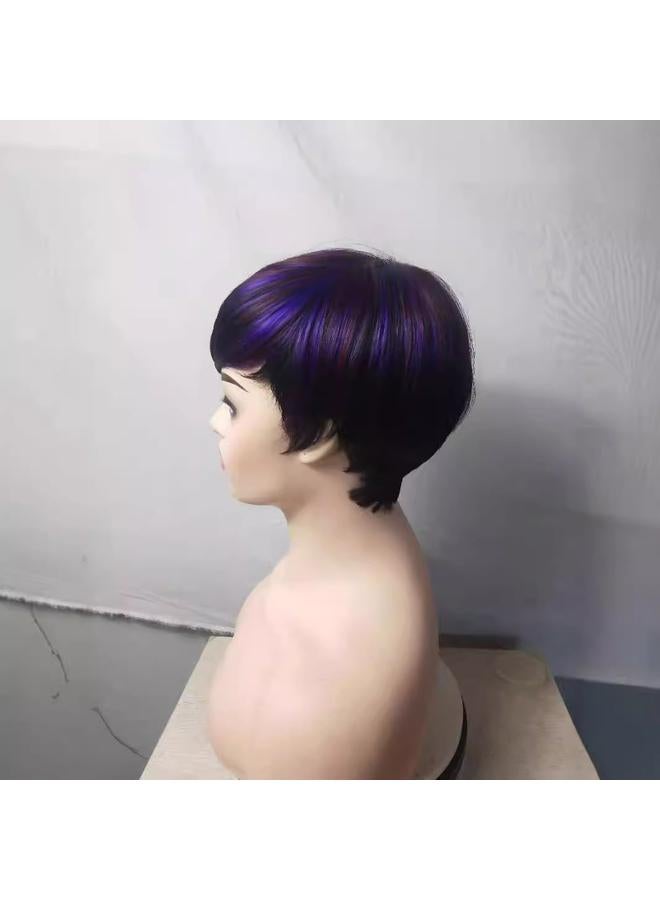 Bluejw New Wig Wig European And American Wig Women's Short Straight Hair Color-picking Mechanism Chemical Fiber Wig Full Head Cover - Image 4