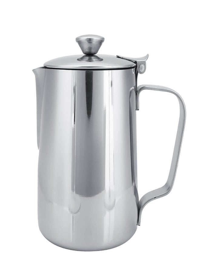 KIMISS Milk Frothing Pitcher, Stainless Steel Coffee, Cup Mug Milk Frothing Pitcher Jug with Lid for Latte Art 2000ml Art Office Kitchen 2000mL (350ml) - Image 1
