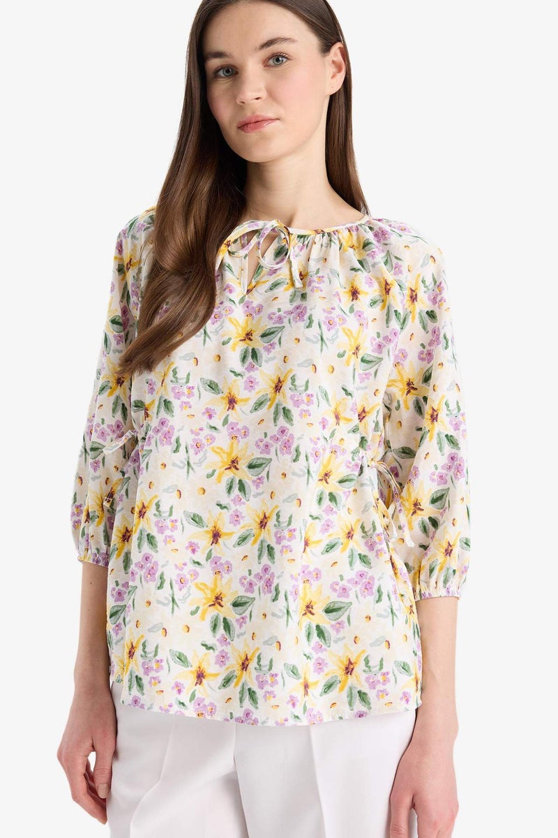 DeFacto Regular Fit Flap Collar Long Sleeve Blouse - Image 4