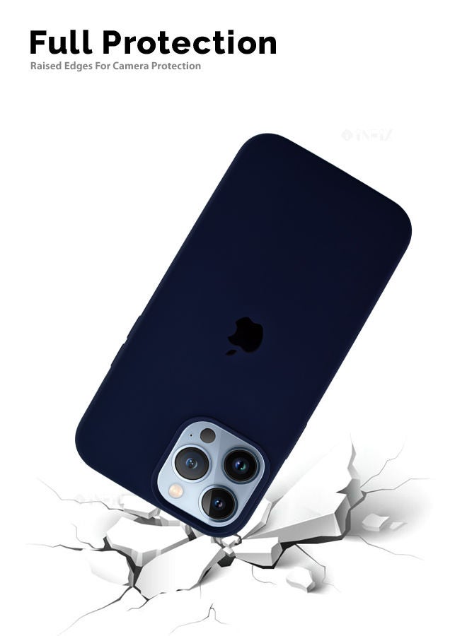 INEIX Logo Compatible Silicone Case Cover For Apple iPhone 13 Pro Max Dark Blue - Image 4
