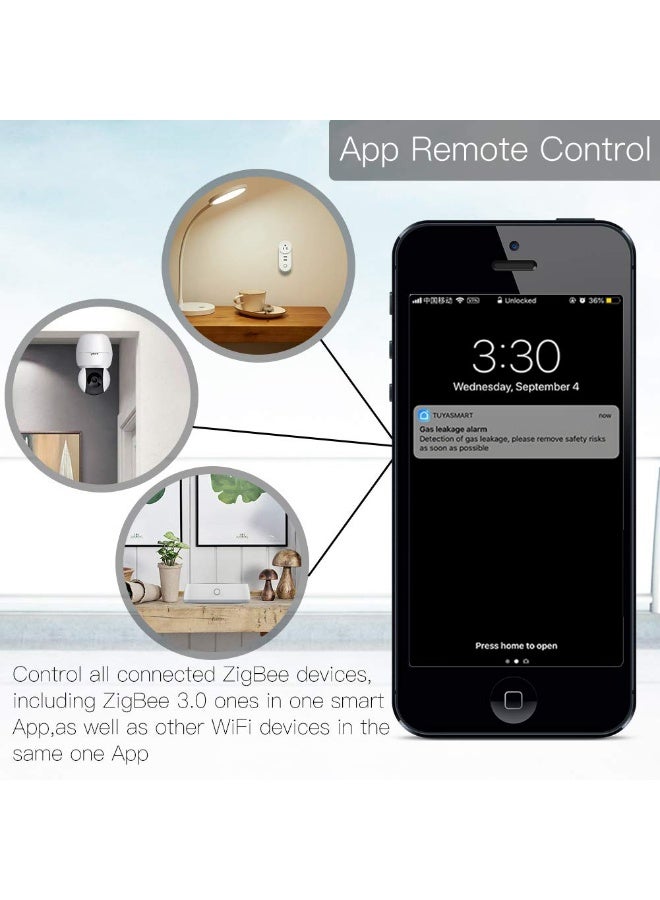 مويس بوابة ذكية Moes Zigbee – محور لاسلكي | يدعم Zigbee 3.0 وجسر Bluetooth، تصميم صغير بوصلة USB دوّارة، ومتوافق مع تطبيق Smart Life/Tuya - Image 5