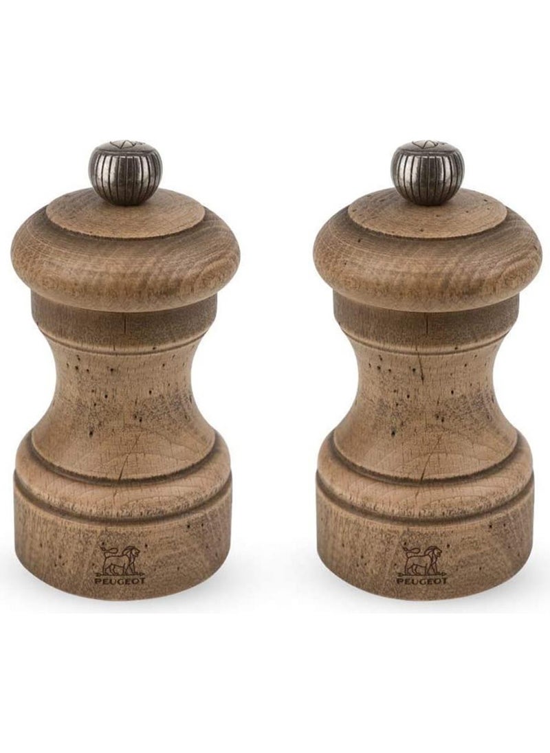 PEUGEOT Bistro Antique Wooden Pepper+Salt St 10cm  - Image 1
