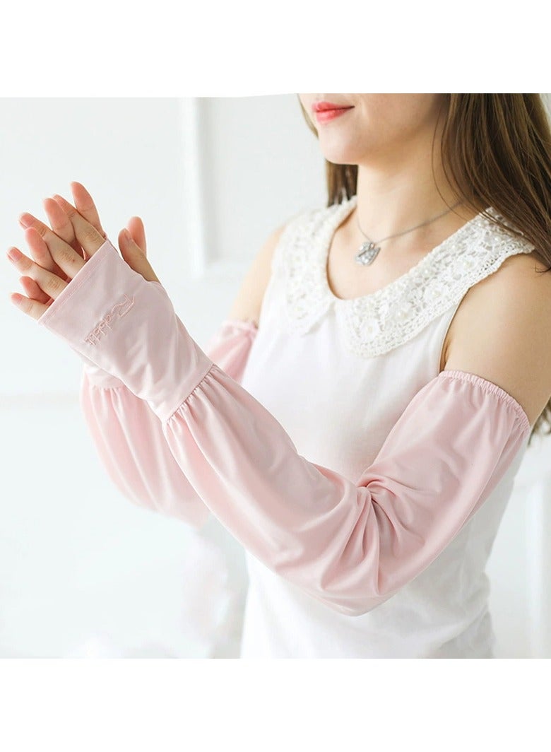 Goolsky Women Loose Ice Silk Sun Sleeves – Summer UV Protection Cooling Arm Covers Driving Sun Gloves, Comfortable - Image 1