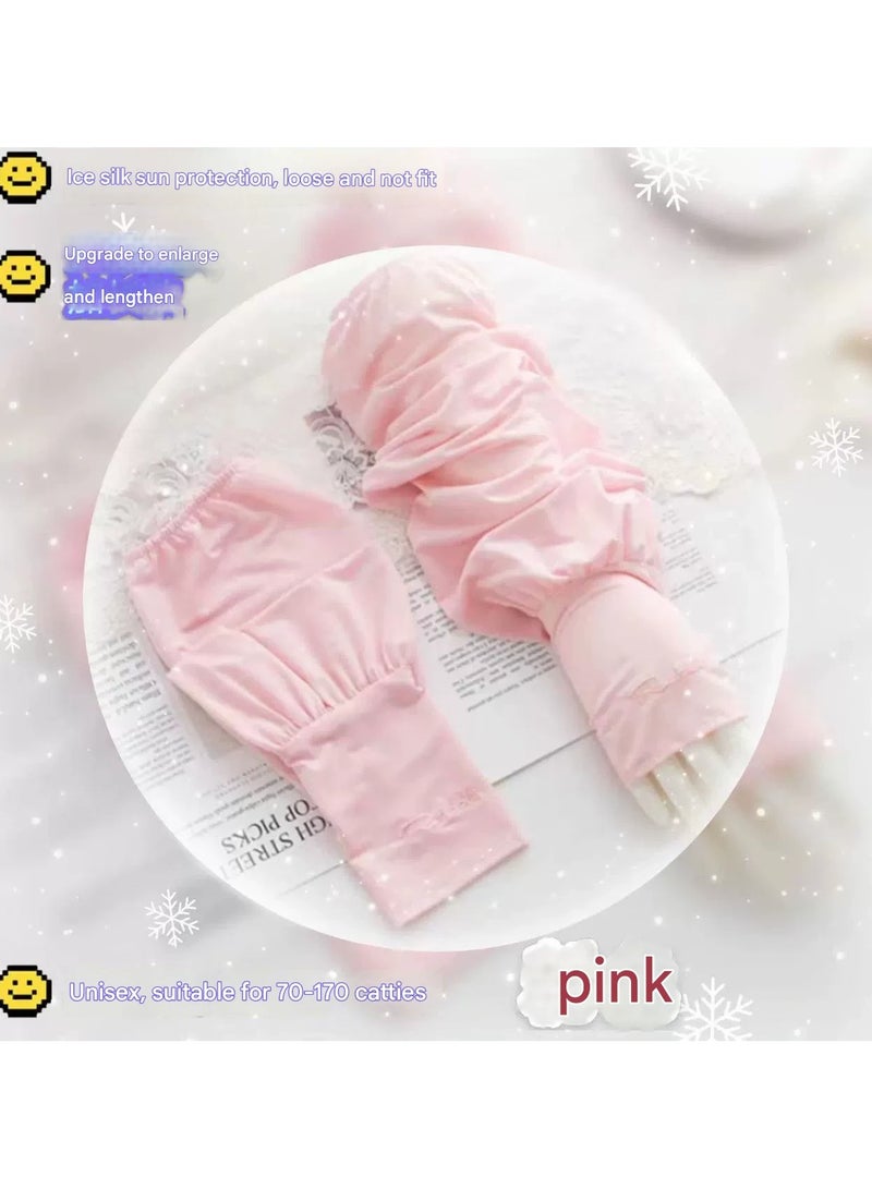 Goolsky Women Loose Ice Silk Sun Sleeves – Summer UV Protection Cooling Arm Covers Driving Sun Gloves, Comfortable - Image 2