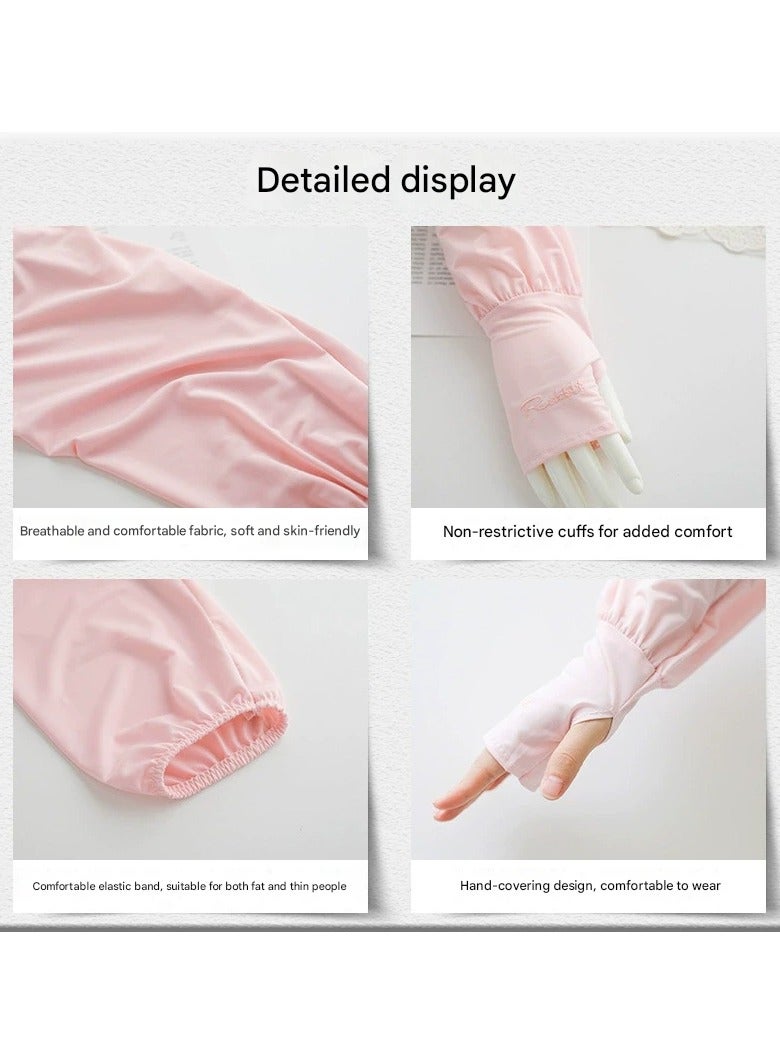 Goolsky Women Loose Ice Silk Sun Sleeves – Summer UV Protection Cooling Arm Covers Driving Sun Gloves, Comfortable - Image 3