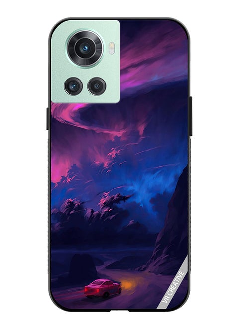 Protective Case Cover For OnePlus Ace Car On Empty Road Design Multicolour