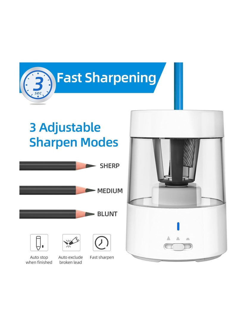 general Electric Pencil Sharpener,Charge Portable Pencil Sharpeners Kids,Battery Charging Pencil Sharpener for Colored Pencils, Auto Stop, Suitable for No.2(6-8mm), School/Classroom/Office/Home - Image 2