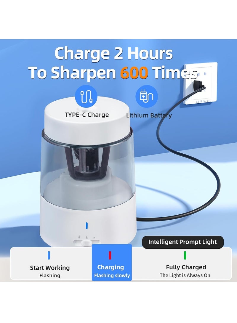 general Electric Pencil Sharpener,Charge Portable Pencil Sharpeners Kids,Battery Charging Pencil Sharpener for Colored Pencils, Auto Stop, Suitable for No.2(6-8mm), School/Classroom/Office/Home - Image 3