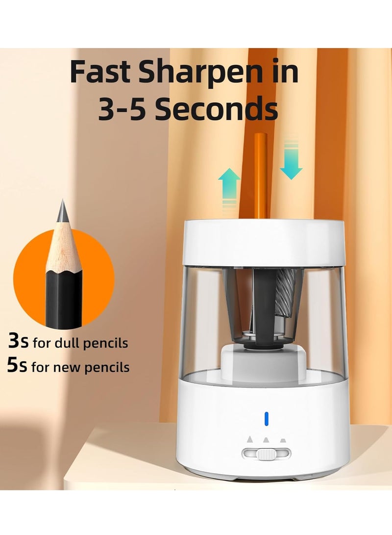 general Electric Pencil Sharpener,Charge Portable Pencil Sharpeners Kids,Battery Charging Pencil Sharpener for Colored Pencils, Auto Stop, Suitable for No.2(6-8mm), School/Classroom/Office/Home - Image 4