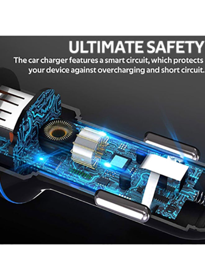 PROMATE Universal Compact 3.4A Fast Charging Car Adapter with Smart Output Compatible and Short Circuit Protection For Smartphones, Tablet, All USB Enabled Devices, VolTrip-Duo Black - Image 5