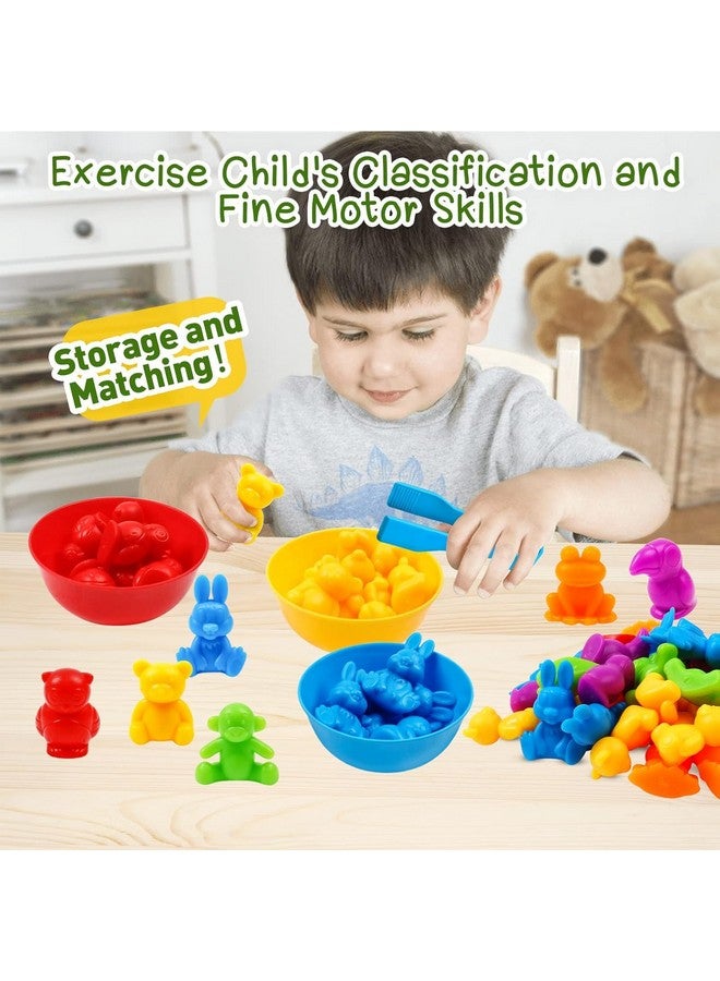 Slipps Counting Zoo Game Color Sorting Toys with Bowls Montessori STEM Sensory Training Early Educational Preschool Learning Toy Gift for Toddlers Kids Ages 3 4 5 6 (Zoo) - Image 5