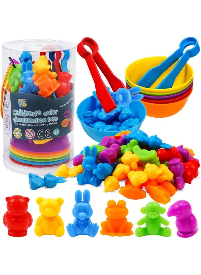 Slipps Counting Zoo Game Color Sorting Toys with Bowls Montessori STEM Sensory Training Early Educational Preschool Learning Toy Gift for Toddlers Kids Ages 3 4 5 6 (Zoo) - Image 1