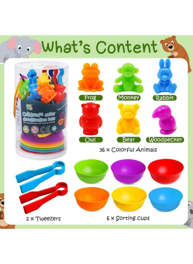 Slipps Counting Zoo Game Color Sorting Toys with Bowls Montessori STEM Sensory Training Early Educational Preschool Learning Toy Gift for Toddlers Kids Ages 3 4 5 6 (Zoo) - Image 3
