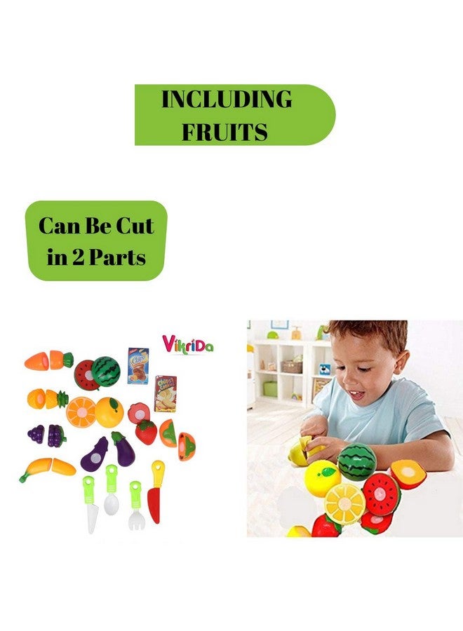 VikriDA Great Funny 37Pcs Fruit Game Toy for Kids Realistic Sliceable Fruits Cutting Play Toy - Image 4