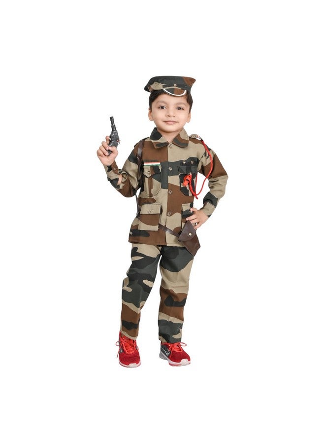 UPTREND VESTURE Kids Indian Army Soldier Costume for Boys & Girls, Police Costume (6-7 YEARS, BSF)  - Image 1