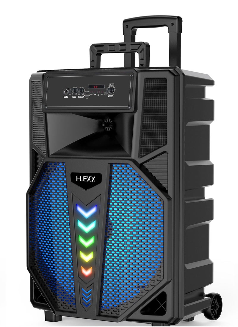 Flexy Multimedia Speaker 20000W Dolby Digital, TWS, Bluetooth, USB, TF Card, FM Radio, Wireless Mic, Remote