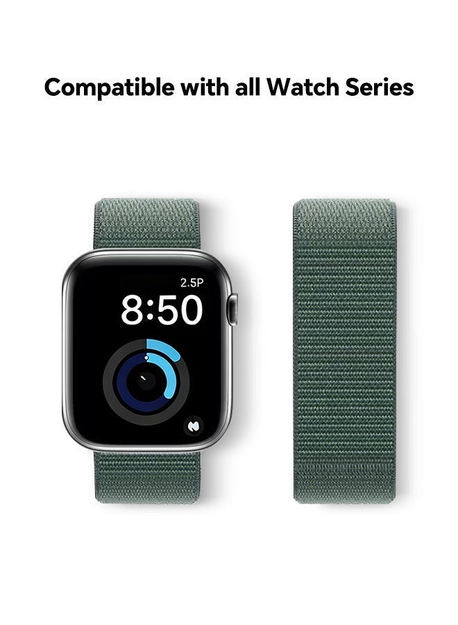 نييكام سوار رياضي من النايلون قابل للتهوية لساعة Apple Watch 42 مم/44 مم/45 مم/46 مم/49 مم، حزام خفيف الوزن قابل للتعديل متوافق مع iWatch Ultra 2، SE، Series 10/9/8/7، سوار بديل مقاوم للعرق للرجال والنساء (Sage) - Image 1
