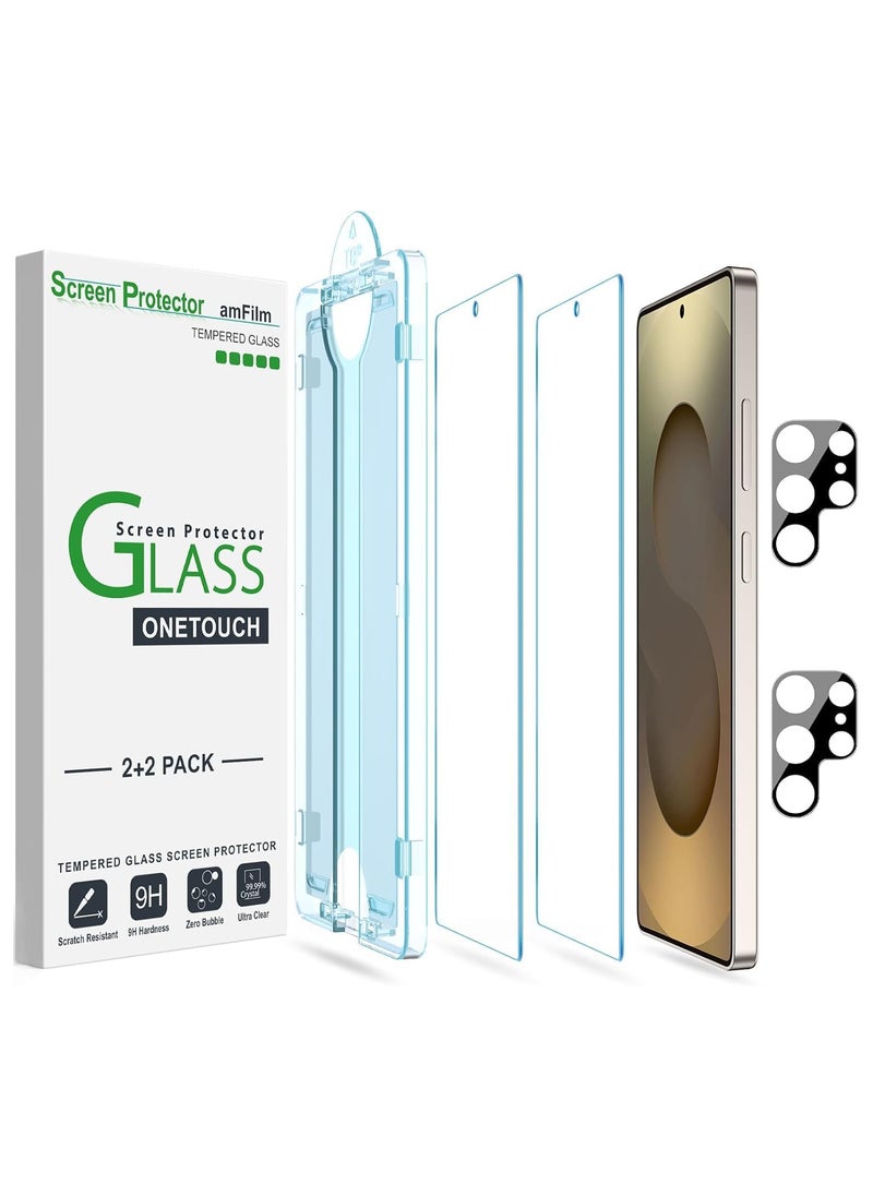 Amfilm amFilm OneTouch & cam for Samsung Galaxy S25 Ultra 6.9'' Screen Protector Tempered Glass (2+2 Pack) Case Friendly New  - transparent  - Image 1