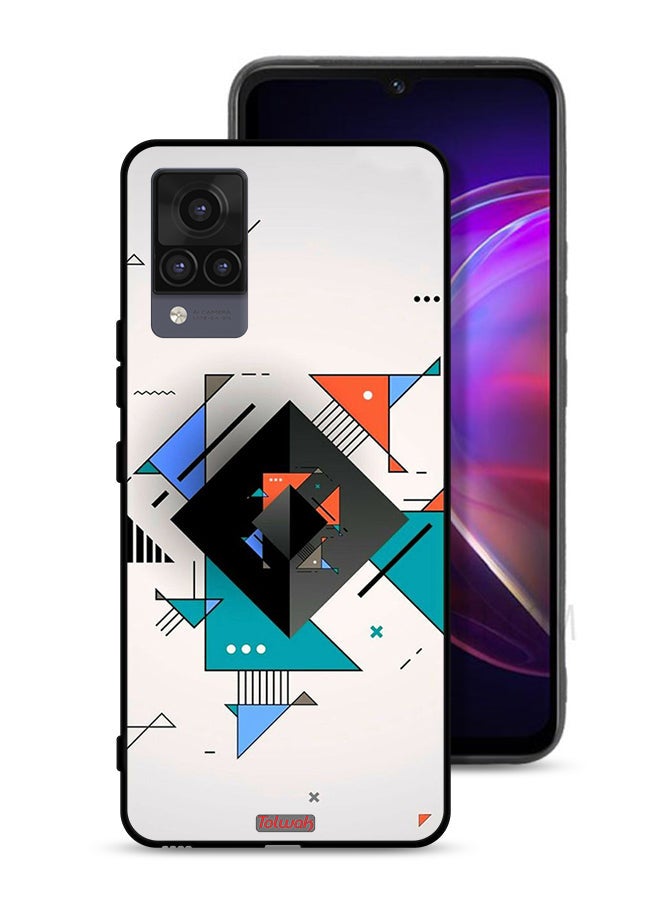 Tolwak Vivo V21 4G Protective Case Cover Square And Triangle Shapes Abstract Pattern - Image 1