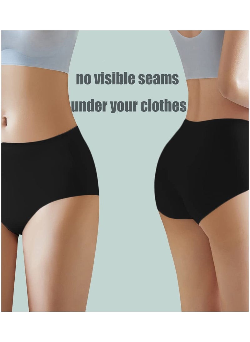 SYOSI - Ultra-Comfortable Seamless Women's Knickers, Silky Soft Invisible Underwear, Stretchy No-Show Hipster Panties, Perfect for Everyday Wear, Gym and Sports, 2 Black+2 Nude (4 Packs) (L Size, 48-58KG) - Image 1