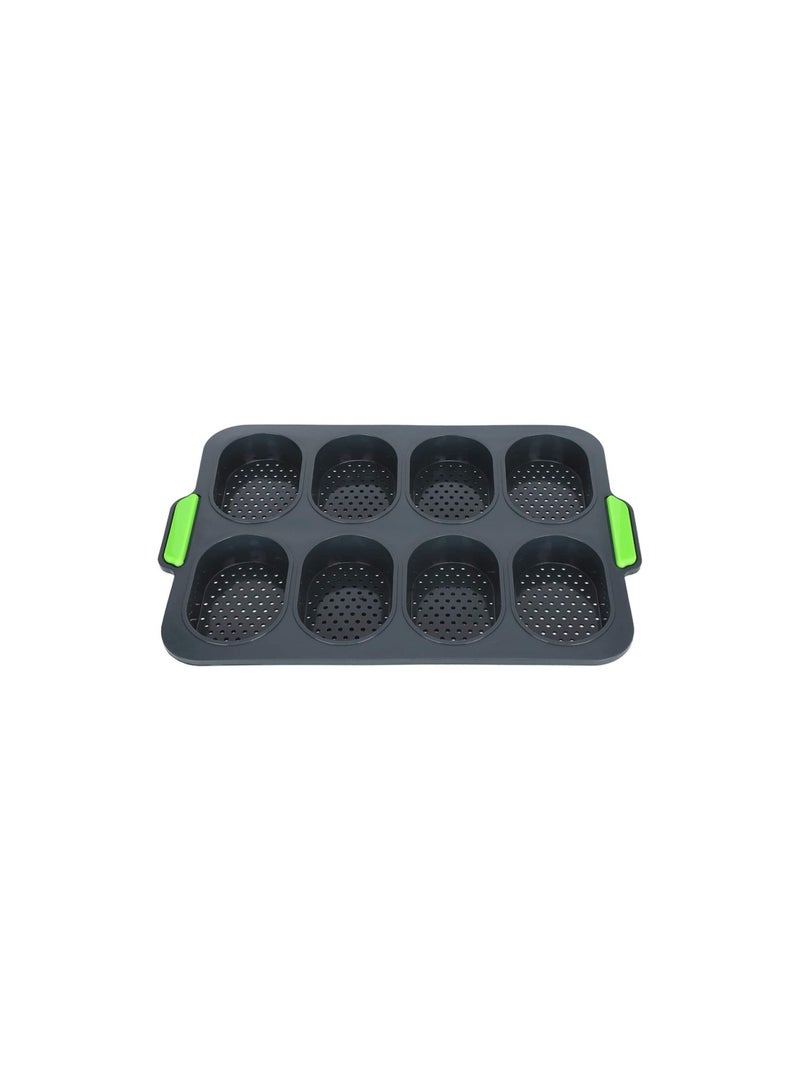 8 Grid Silicone Cake Mold Reusable for Family Kitchen Black - Image 2