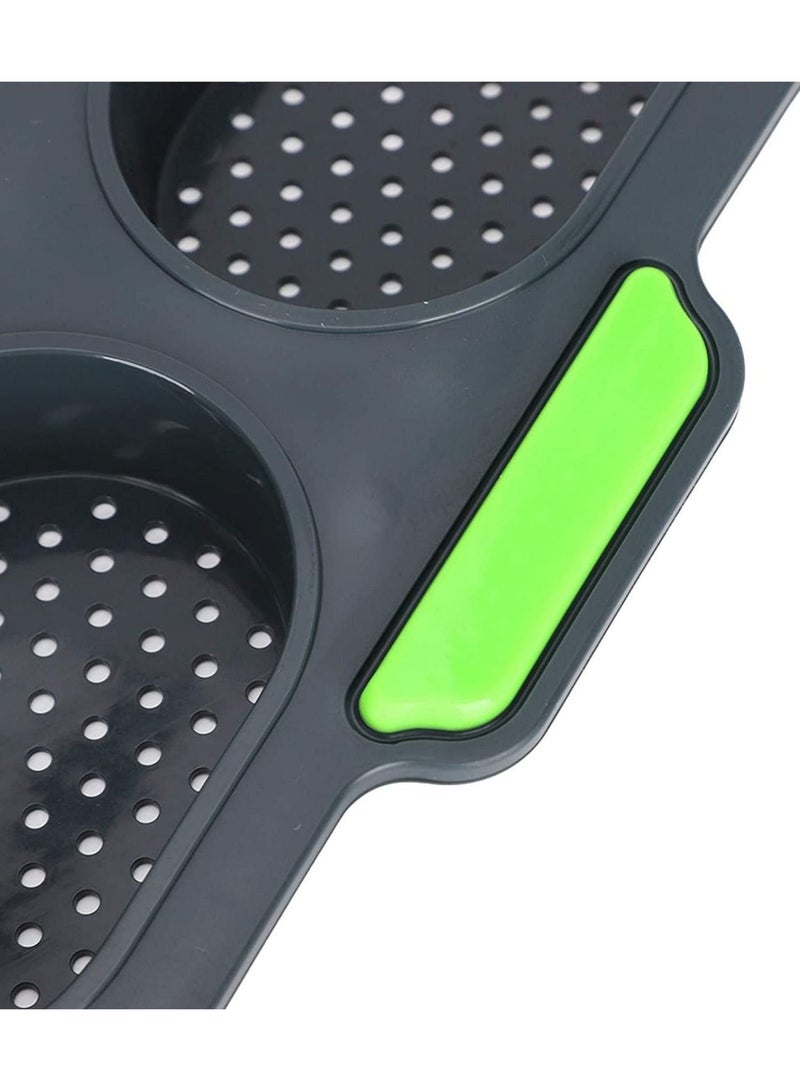 8 Grid Silicone Cake Mold Reusable for Family Kitchen Black - Image 5